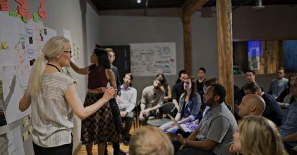 A group brainstorming on healthcare market research